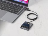 Manhattan Gecombineerde USB-C/USB-A-smartcardlezer, USB 2.0 Type-C- en Type-A-stekker naar contactlezerinterface, ondersteunt Windows, macOS en Linux, leest simkaarten met adapter (niet inbegrepen), kabel van 1 m, zwart