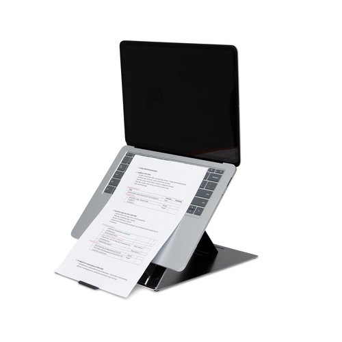 R-Go Tools Tablet- en laptopstandaard R-Go Riser Duo, geschikt voor 10-22 inch scherm, zwart