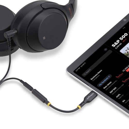 StarTech.com USB-C naar 3.5mm TRRS Headphone/Headset Adapter, Aux Audio Adapter, 3.5mm Jack, USB Type-C Aux Dongle, Hi-Fi 32-bit DAC, Voor Laptop/Phone/Tablet, Ondersteunt USB-C/Thunderbolt