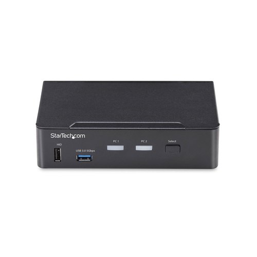StarTech.com 2-Port DisplayPort KVM Switch, 4K 60Hz, DP 1.2, HDCP 1.4, EDID Beheer, 2-Port USB 3.0 Hub, 4x USB HID Poorten, TAA Compliant