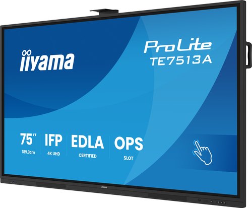 iiyama TE7513A-B2AG beeldkrant Interactief flatscreen 190,5 cm (75") Wifi 500 cd/m² 4K Ultra HD Zwart Touchscreen Type processor Android 24/7