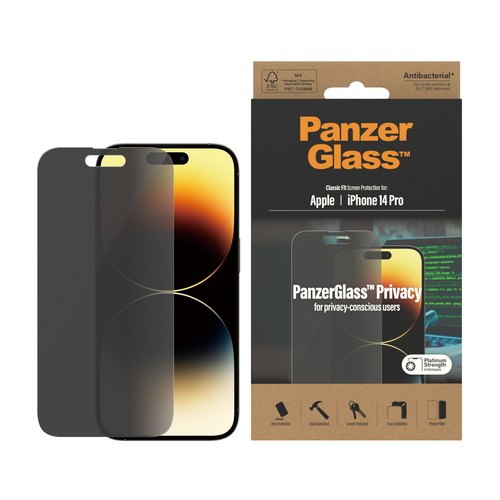 PanzerGlass ® Privacy Screen Protector iPhone 14 Pro | Classic Fit Doorzichtige schermbeschermer Apple 1 stuk(s)