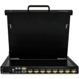 StarTech.com 8 port KVM Rack Console met 1,8m Lange Kabels, Geïntegreerde KVM Switch met 17" LCD Scherm, Universele 1U LCD KVM Console, OSD KVM, Duurzaam 50000 MTBF, USB + VGA Support, QWERTY Keyboard