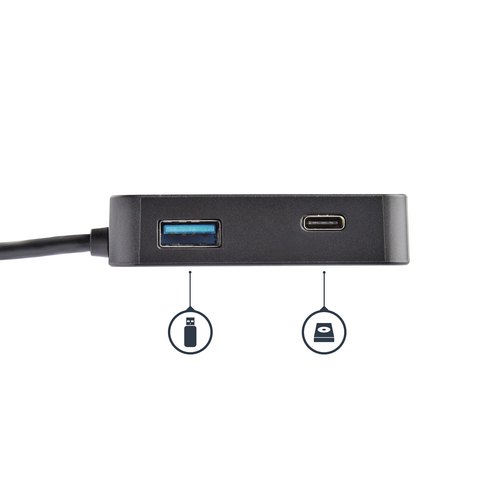StarTech.com USB C Multiport Adapter, USB-C Travel Dock met 4K HDMI Video, Gigabit Ethernet, USB 3.0 Hub (1x USB-A 1x USB-C), USB Type-C Mini Laptop Docking Station, Thunderbolt 3 Compatibel