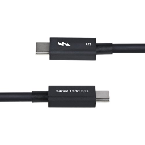 StarTech.com 50cm Thunderbolt 5 Kabel, 80Gbps/Tot 120Gbps, 240W PD EPR, 8K 60Hz, Thunderbolt-Gecertificeerde Kabel, Compatibel met Thunderbolt 4/USB4/USB-C
