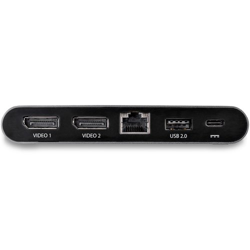 StarTech.com USB-C Dock - 4K Dual Monitor DisplayPort - Mini Laptop Docking Station - 100W Power Delivery Passthrough - GbE, 2-Port USB-A Hub - USB Type-C Multiport Adapter - 1m kabel