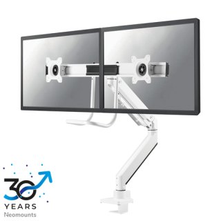 Neomounts NM-D775DXWHITE Monitorarm 10-32" - gasveer - Topfix - 180°-stop