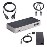 StarTech.com USB-C Triple Monitor Docking Station - HDMI/DP Triple 4k USB-C Dock - 5x USB Hub - GbE - 100W PD - Universeel Multi Monitor Docking Station - Thunderbolt 3/4 Compatibel