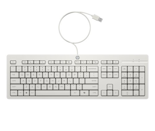 HP 225 Wired Mouse and KB G2 CWH Belgium - English localization AZERTY - Maus - AZERTY toetsenbord Inclusief muis Kantoor USB Wit