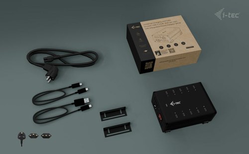 i-tec CACHRGHUB10CUK oplader voor mobiele apparatuur Universeel Zwart AC Snel opladen Binnen
