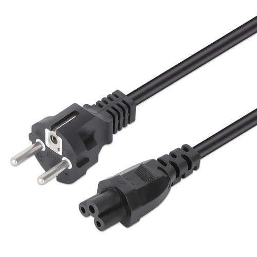 Manhattan Voedingskabel, Europese Schuko-stekker (CEE 7/4) naar C5-connector (klaver), 1 m, 2.5 A, zwart, netkabel, levenslange garantie