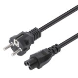 Manhattan Voedingskabel, Europese Schuko-stekker (CEE 7/4) naar C5-connector (klaver), 1 m, 2.5 A, zwart, netkabel, levenslange garantie