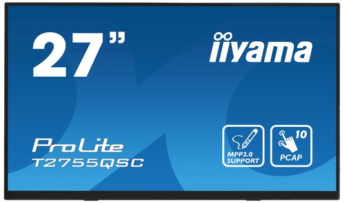 iiyama ProLite T2755QSC-B1 computer monitor 68,6 cm (27") 2560 x 1440 Pixels Quad HD LCD Touchscreen Zwart