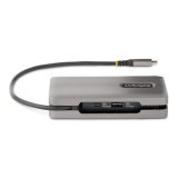 StarTech.com USB-C Multiport Adapter, 4K 60Hz HDMI/DP, 3-Port USB Hub, 100W Power Delivery Pass-Through, GbE, Travel Docking Station met Charging, Mini Dock, 30cm Wrap-Around Kabel