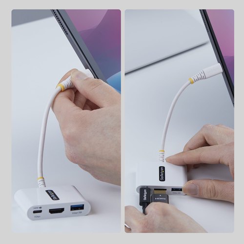 StarTech.com USB-C naar HDMI Multiport Adapter met 140W PD Charging, 4K 60Hz HDMI, USB 5Gbps Hub, Mini Dock voor MacBook / Dell / ThinkPad / HP / iPad / Tablets