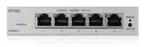 Zyxel GS1200-5V3 Managed L2 Gigabit Ethernet (10/100/1000) Desktop Grijs