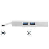 StarTech.com USB-C Multiport Adapter, USB-C Travel Dock met 4K HDMI, 60W Power Delivery Passthrough, GbE, 2pt USB-A 3.0 Hub, USB Type-C Mini Laptop Docking Station, Wit