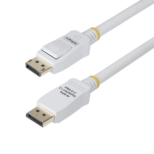 StarTech.com 3m VESA Gecertificeerde DisplayPort 1.2 Kabel, Wit, 4K 60Hz, 21.6Gbps, Vergrendelbare DP Connectors, DP 1.2, DisplayPort Kabel, DP Monitor Kabel, M/M
